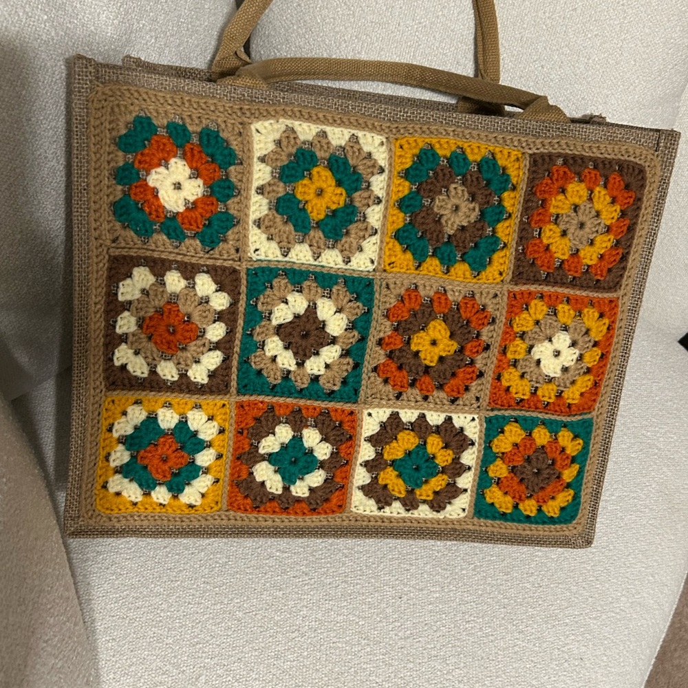 Handcrafted Multicolor Crochet Tote Bag